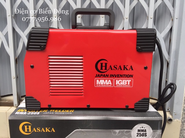 Máy Hàn điện tử tặng Bó 20 que Hàn que chấm boong 4 ly Máy Hàn điện tử HASAKA MMA-250S đỏ có INVETER