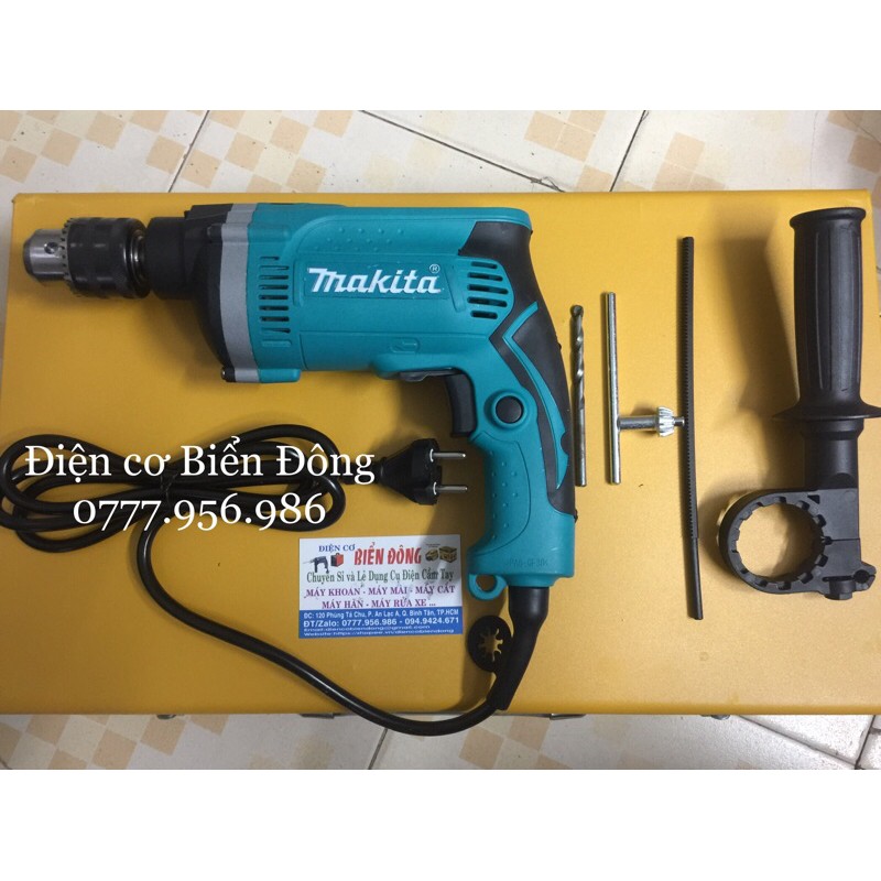 MÁY KHOAN BÊ TÔNG 13 LY MAKITA NEW khoan sắt, tường, gỗ, tôn, bắn vít,Tặng mũi khoan 35k 