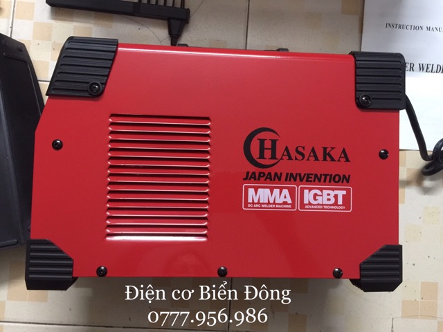 Máy Hàn điện tử Tặng Bó 20 que Hàn que chấm boong 4 ly Máy Hàn điện tử HASAKA MMA-250S đỏ có INVETER model