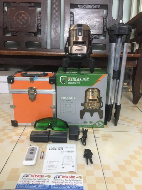 MÁY CÂN BẰNG TIA LASER CHÍNH HÃNG BELONG THÁI LAN 5 TIA XANH có promote điều khiếu từ xa