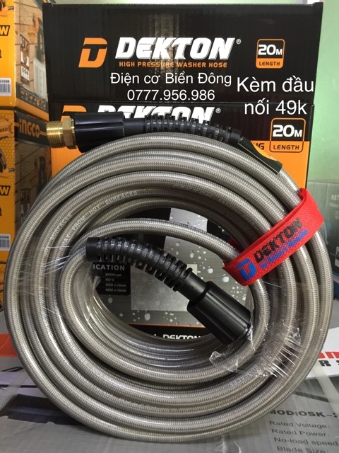 Dây xịch rửa DESKTON 20m ( ren ngoài 22mm) tặng kèm đầu nối bằng đồng ren trong 21mm 49k