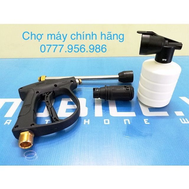 Bộ 3 súng dài bình tạo bọt siêu rẻ cho máy rửa xe dây ren 21 22