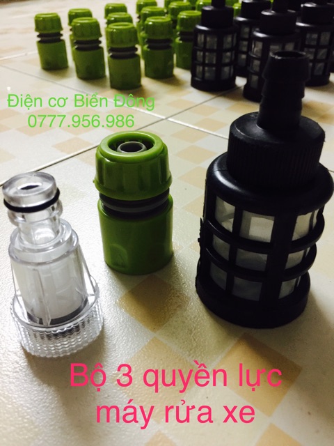 BỘ 3 DỤNG CỤ THAY THẾ MÁY RỬA XE CAO ÁP, kết hợp làm đầu hút.