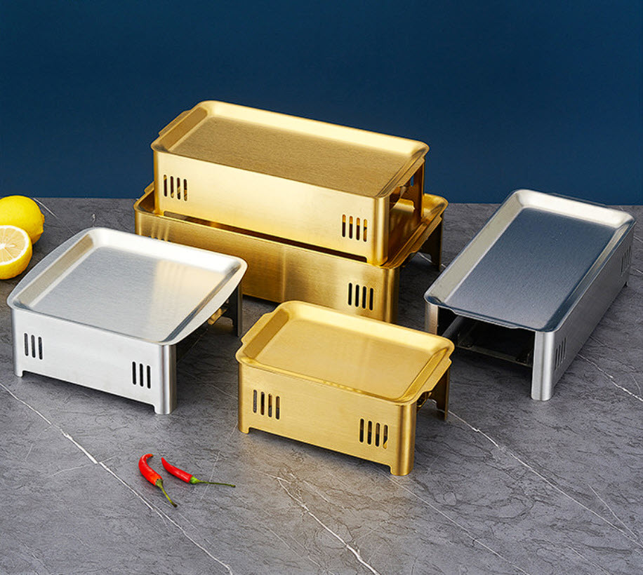 Bếp nướng cồn bộ vỉ nướng kèm bếp cồn bếp nướng thịt BBQ hải sản OEM CJL01