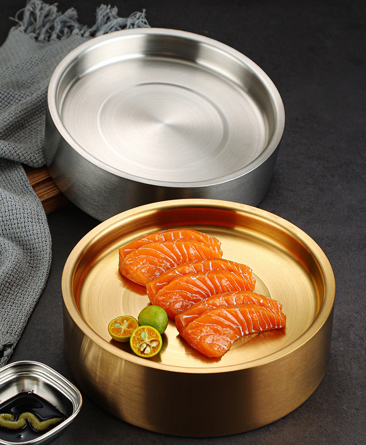 Khay giữ lạnh sashimi hải sản tươi inox 304 OEM ASS515