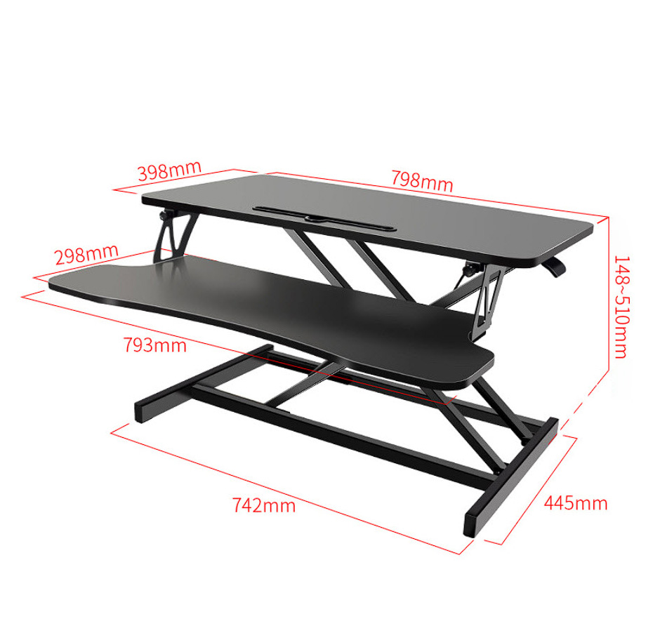 Bàn vi tính nâng hạ chiều cao bằng cơ trợ lực HAT03