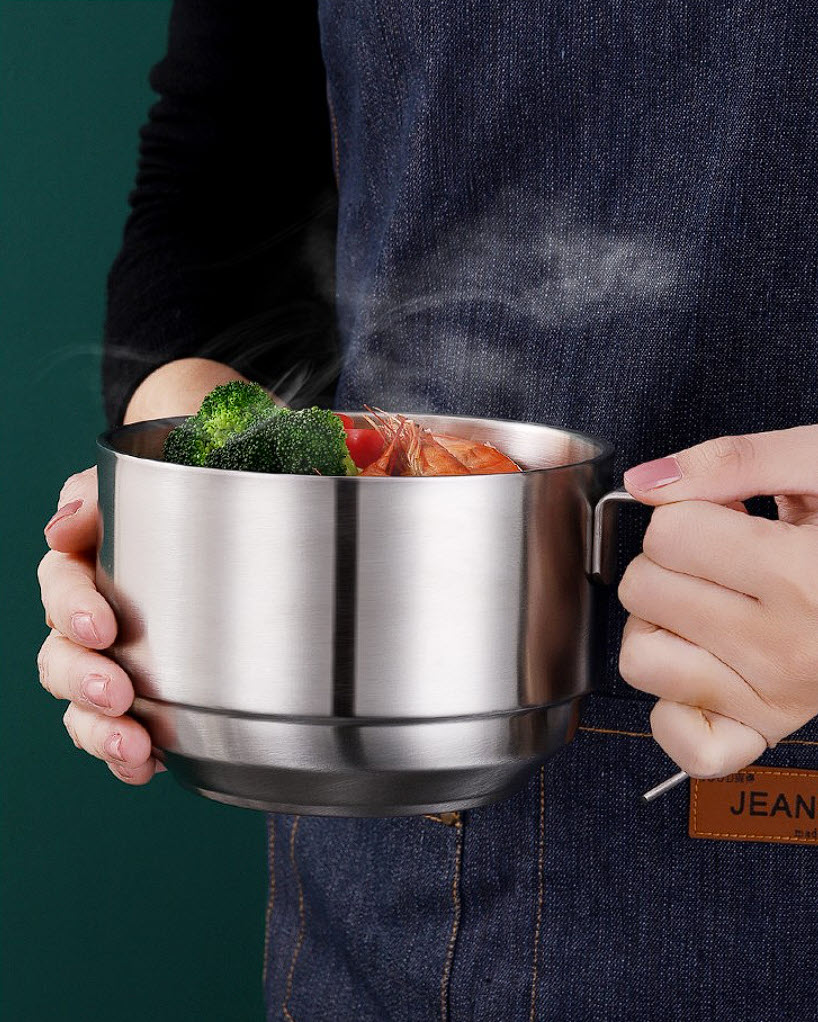 Tô nấu mì cách nhiệt 2 lớp inox 304 WS217