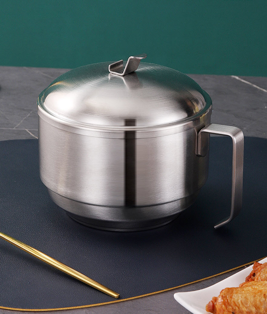 Tô nấu mì cách nhiệt 2 lớp inox 304 WS217