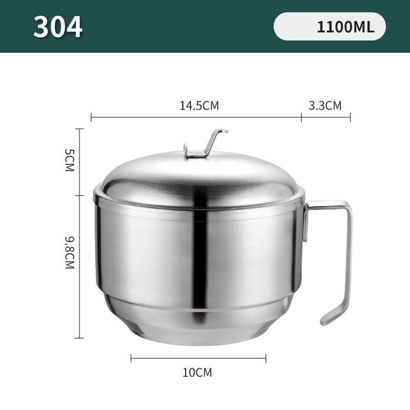 Tô nấu mì cách nhiệt 2 lớp inox 304 WS217