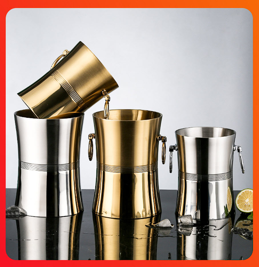 Xô đá xô ướp đồ uống có cồn 2 lớp inox 304 SJK01