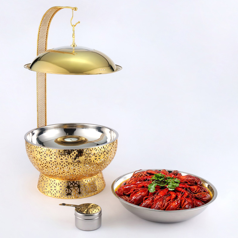 Nồi hâm nóng buffet đẹp dùng cồn 8L cho nhà hàng YG81245