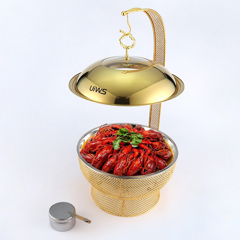 Nồi hâm nóng buffet đẹp dùng cồn 8L cho nhà hàng YG81245