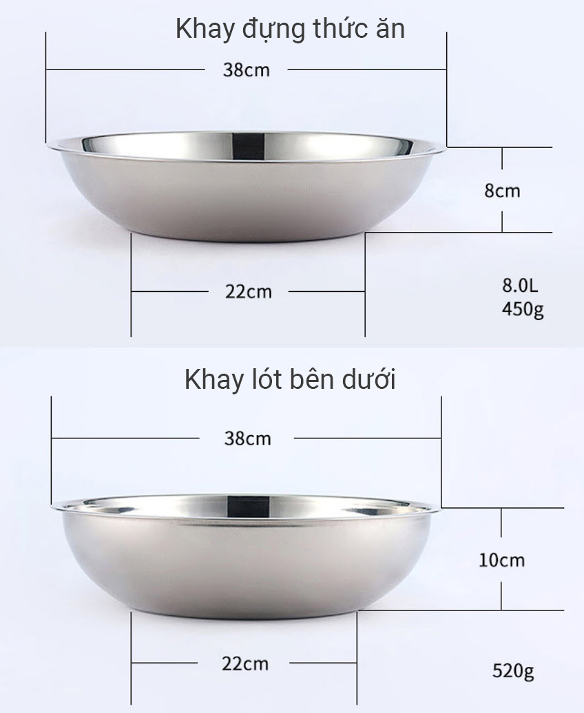 Nồi hâm nóng buffet đẹp dùng cồn 8L cho nhà hàng YG81245