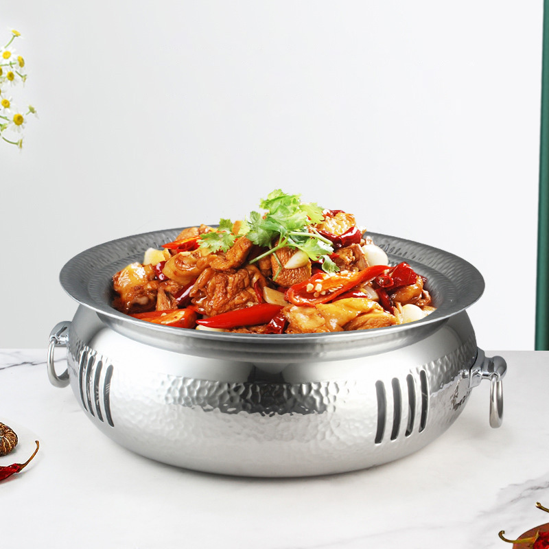 Nồi lẩu bếp cồn inox đẹp cao cấp cho nhà hàng SX668