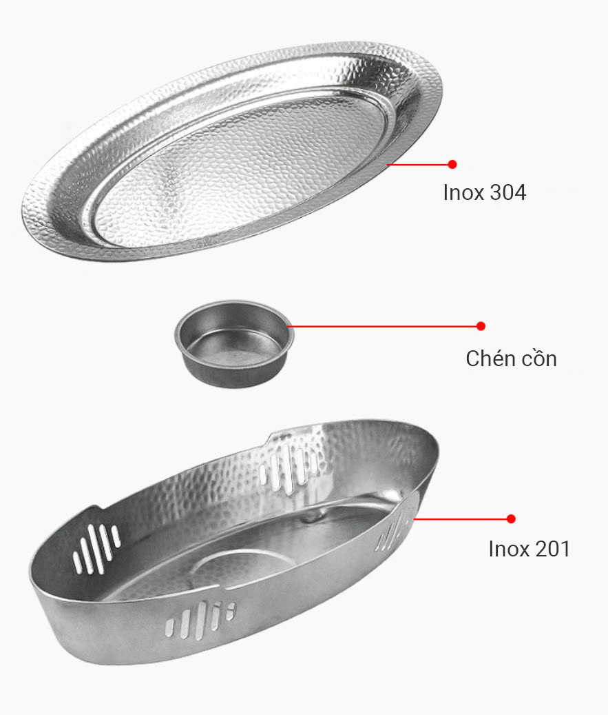 Khay hấp cá kèm bếp cồn hâm nóng lagu, bò né, hải sản CD012