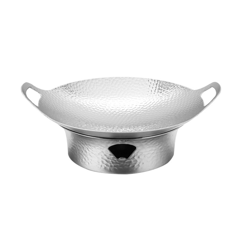 Bộ chảo inox bếp cồn hâm nóng thức ăn trưng bày món ăn cho nhà hàng FSS01