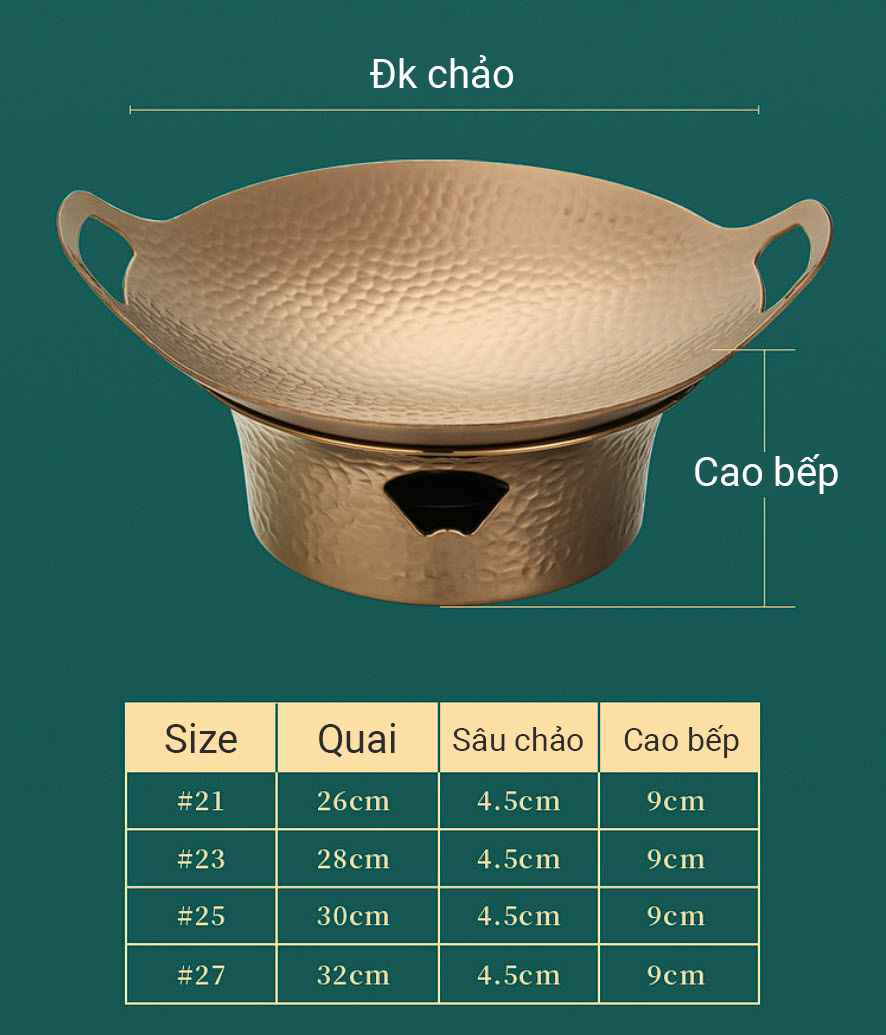 Bộ chảo inox bếp cồn hâm nóng thức ăn trưng bày món ăn cho nhà hàng FSS01