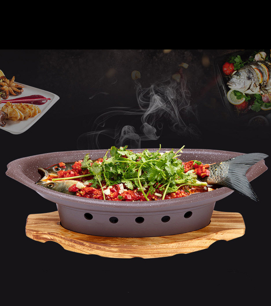 Khay hấp cá kèm bếp cồn hâm nóng hải sản các món buffet YLH66151