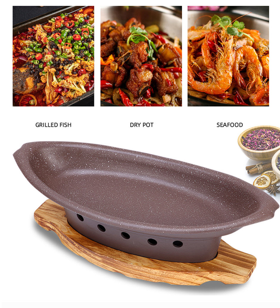 Khay hấp cá kèm bếp cồn hâm nóng hải sản các món buffet YLH66151
