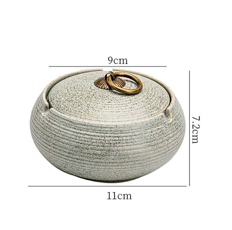 Gạt tàn có nắp đậy bằng gốm sứ DY36478