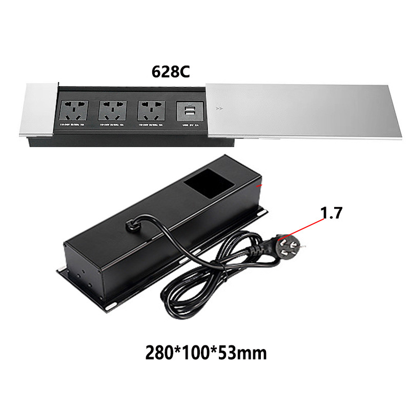 Ổ cắm âm bàn nắp trượt có sạc không dây và cổng USB QN007