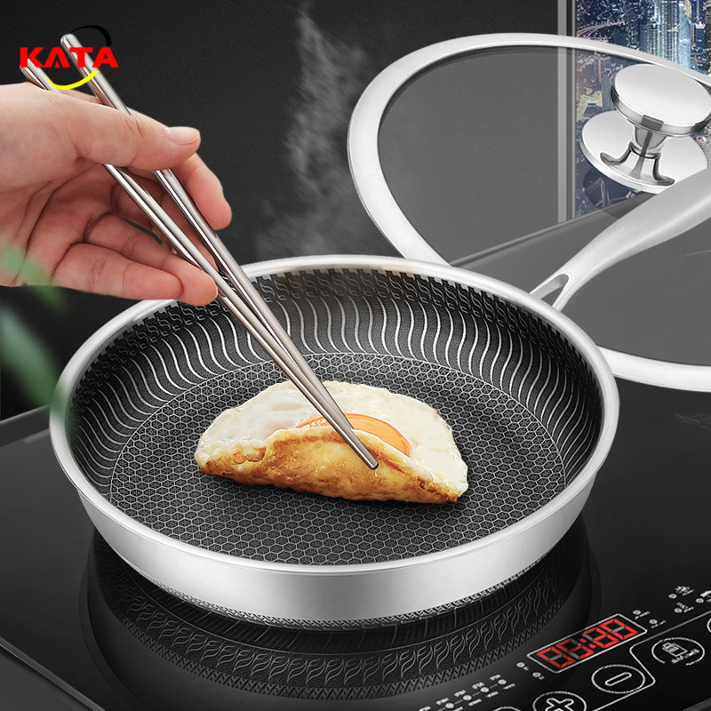 Chảo inox y tế 316 cao cấp vân tổ ong Kata B013