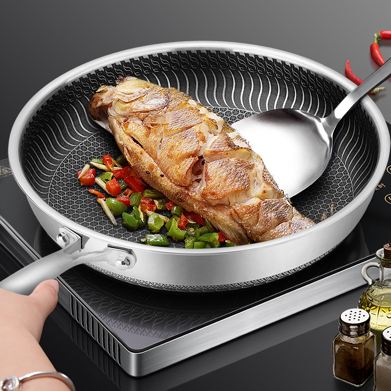 Chảo inox y tế 316 cao cấp vân tổ ong Kata B013