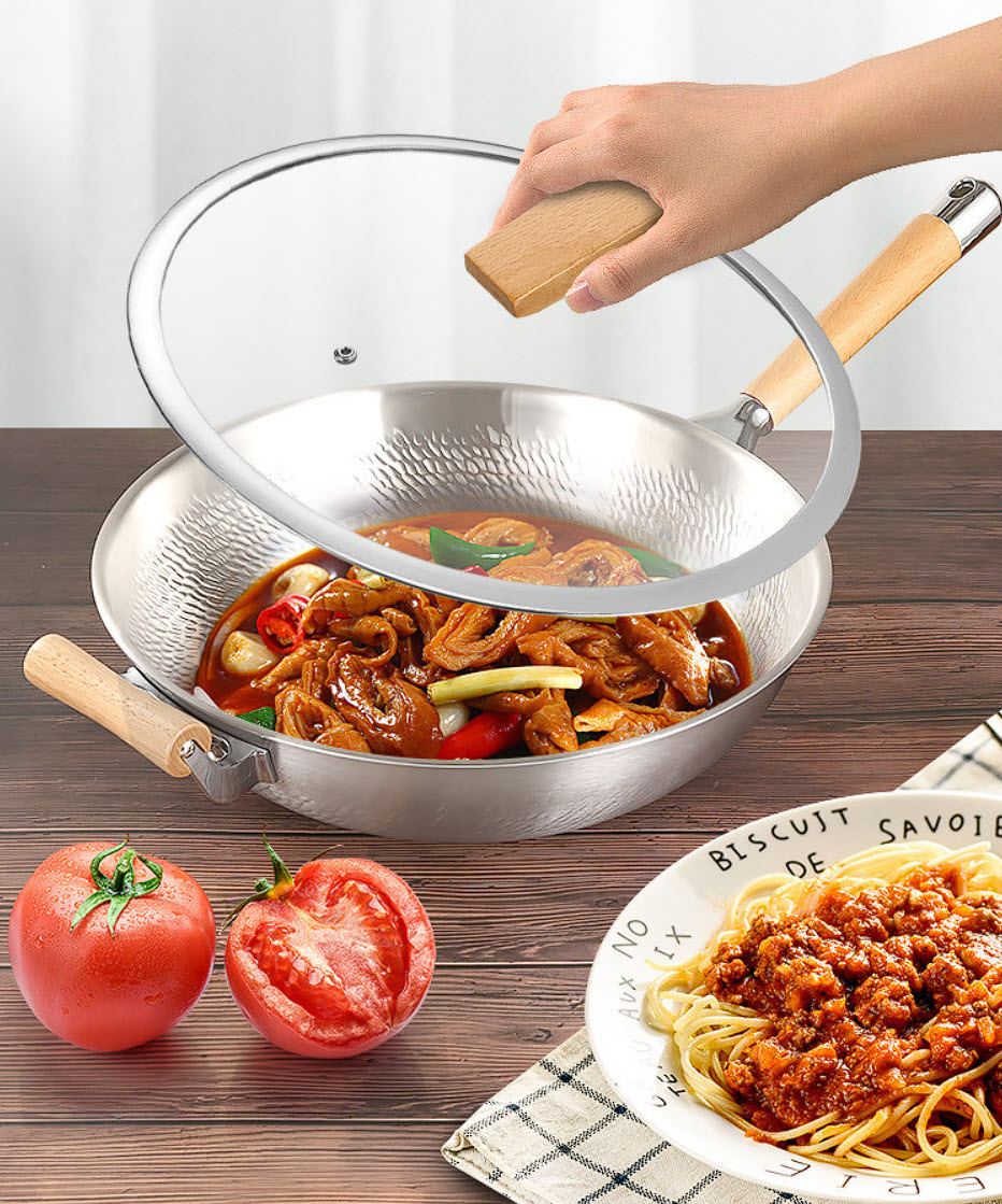 Chảo bầu inox 304 dập vân nổi hỗ trợ chống dính Kata B017