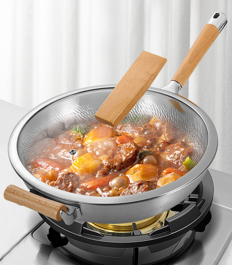 Chảo bầu inox 304 dập vân nổi hỗ trợ chống dính Kata B017