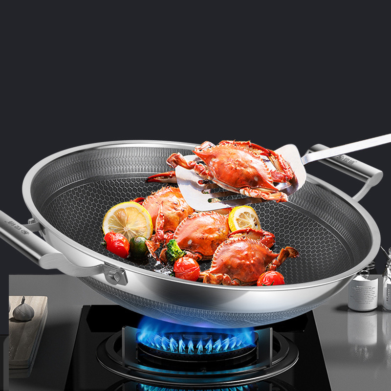 Chảo bầu inox y tế 316 cao cấp vân tổ ong chống dính JBZG316