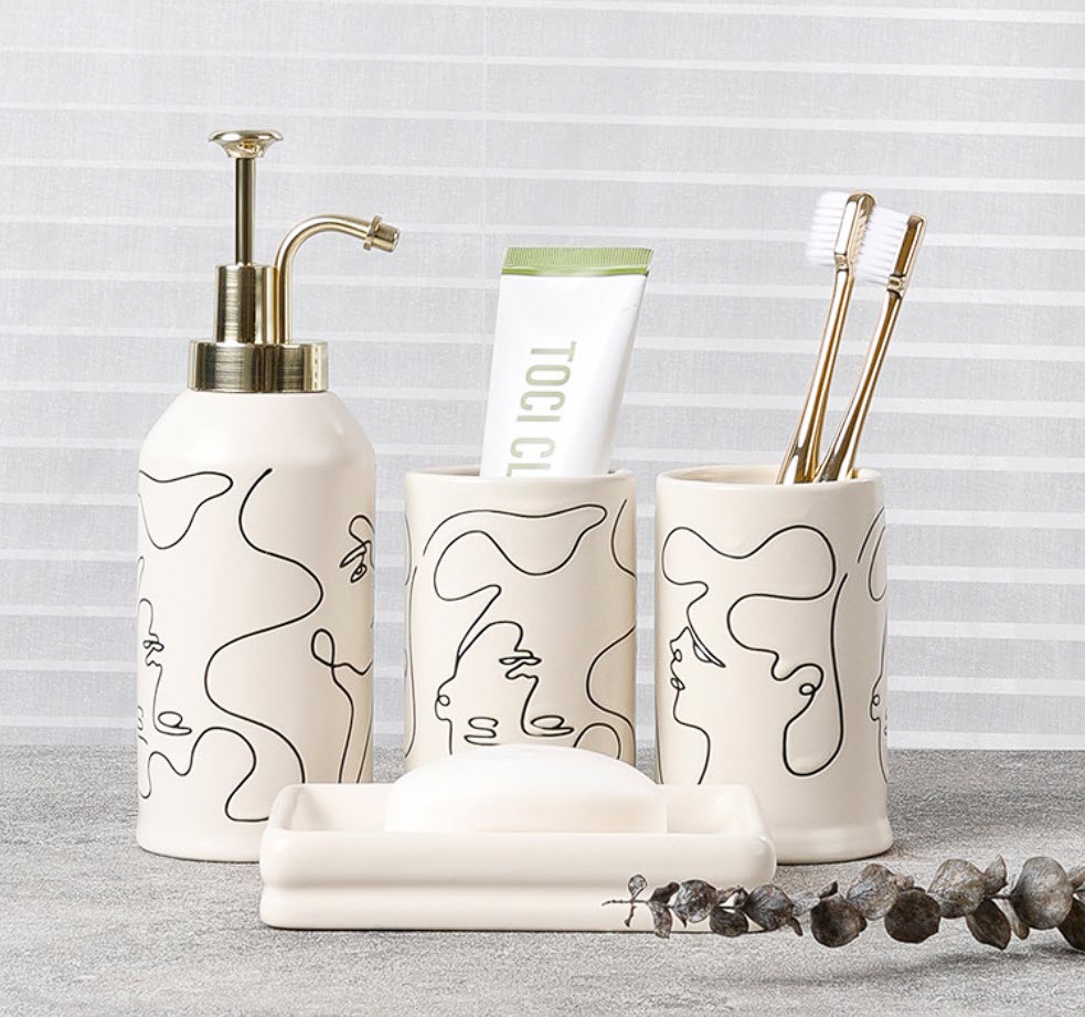 Bộ độ dùng nhà tắm 4 món sứ ceramics BCS0714P4