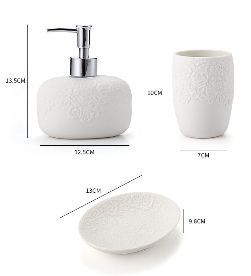 Bộ độ dùng nhà tắm 4 món sứ ceramics BCS702