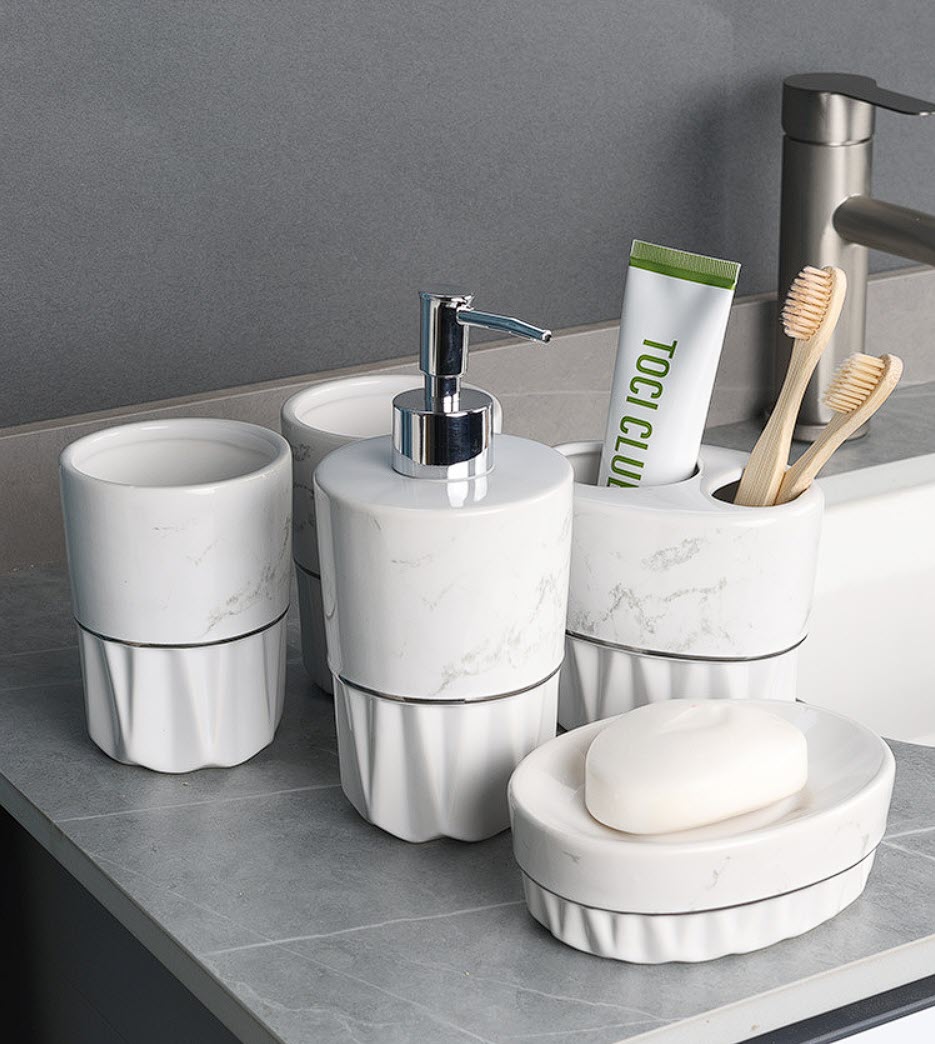Bộ độ dùng nhà tắm 5 món sứ ceramics BCS0704B5