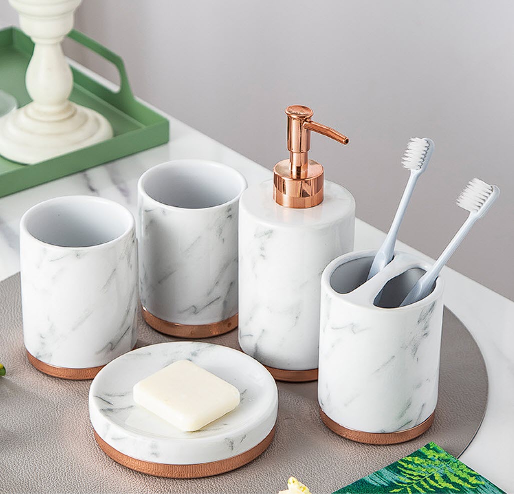 Bộ độ dùng nhà tắm 5 món sứ ceramics BCS0701A5