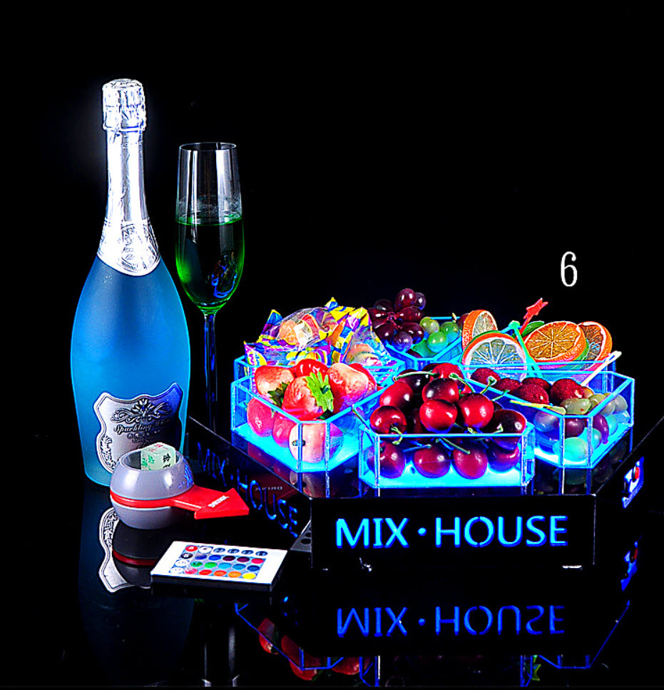 Khay đựng trái cây có đèn 6 ngăn quán Bar Karaoke LK889