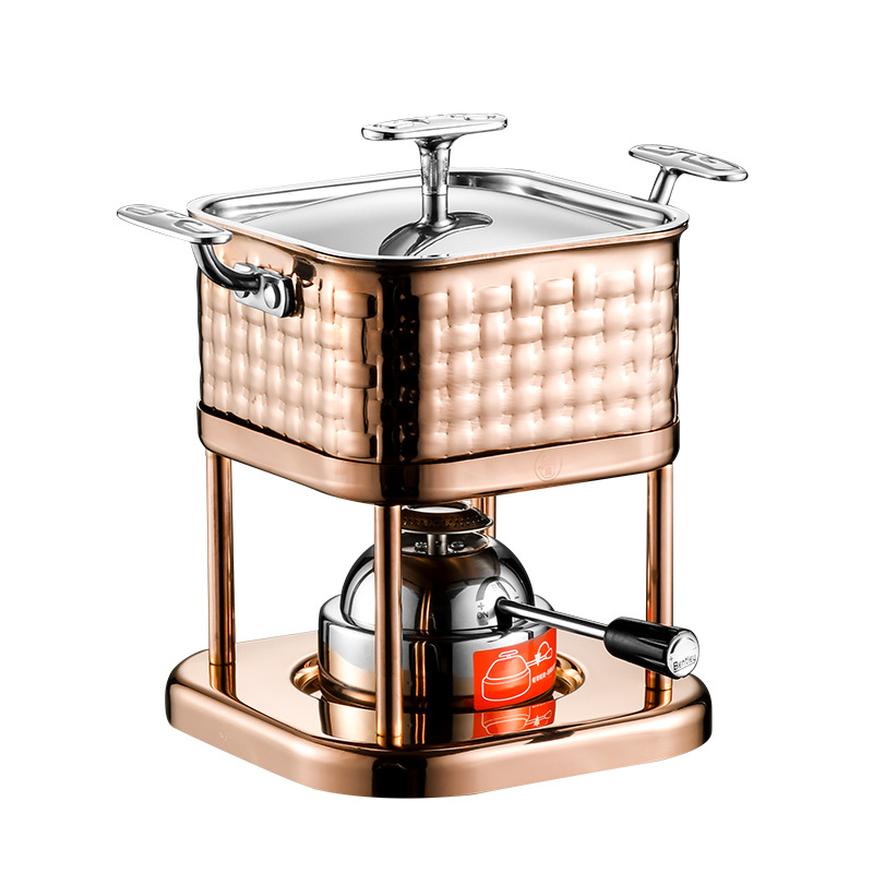 Nồi lẩu 1 người 16cm inox 304 dày 2.4mm dùng gas YBS0910