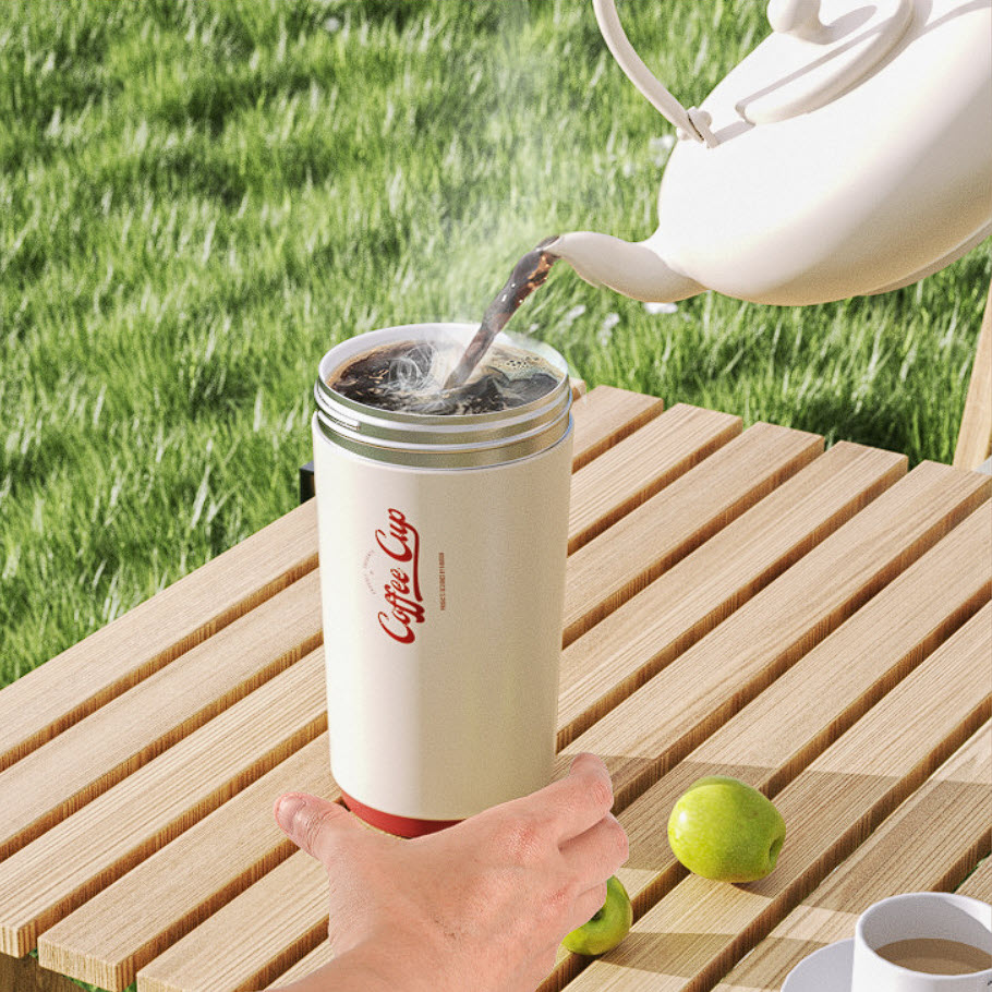 Ly giữ nhiệt đựng cafe 450ml inox y tế 316 cao cấp QS001