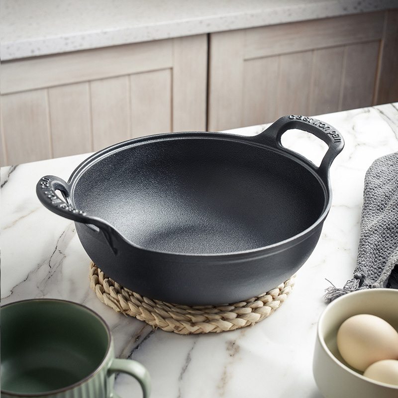 Nồi lẩu gang đúc thô quai liền size 20-27cm FSK10
