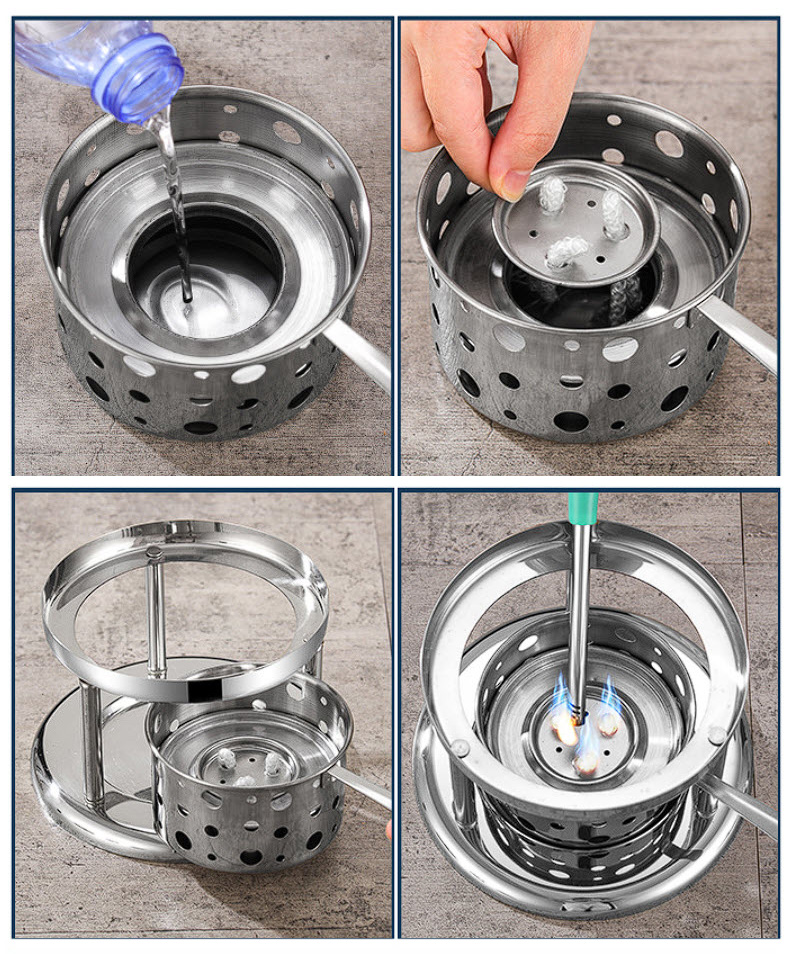 Nồi lẩu 1 người 17.5cm inox 304 dùng cồn CN014