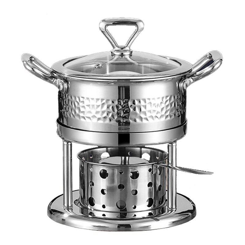Nồi lẩu 1 người 17.5cm inox 304 dùng cồn CN014