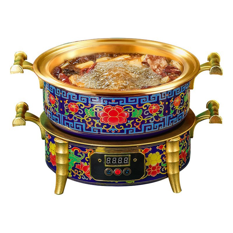 Bộ nồi lẩu điện cổ điển chất liệu đồng 31cm 3000ml AH2202