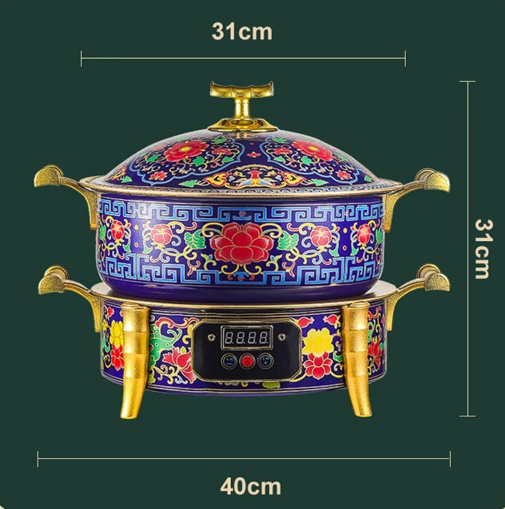 Bộ nồi lẩu điện cổ điển chất liệu đồng 31cm 3000ml AH2202