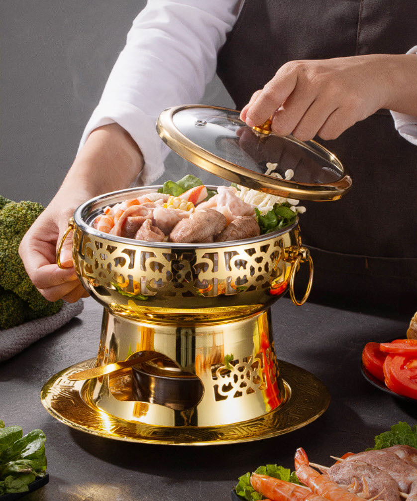 Nồi lẩu 1 người 16cm inox 304 dùng cồn YDL003