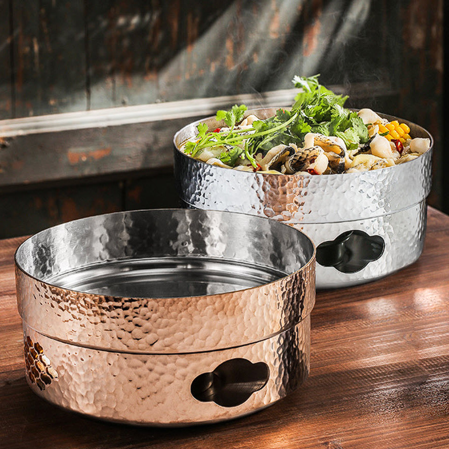 Bộ nồi lẩu bếp cồn inox 304 ăn lẩu khô lẩu nhúng xào hấp hải sản CWGG01