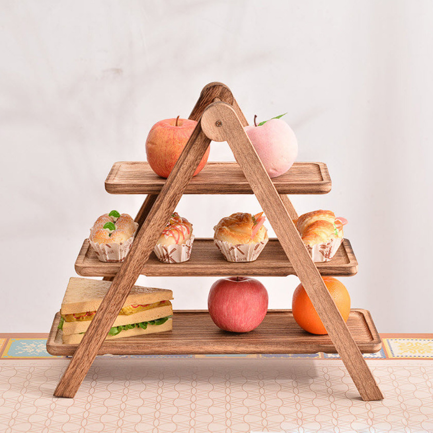 Kệ đựng bánh ngọt đồ tráng miệng buffet 3 tầng CP011