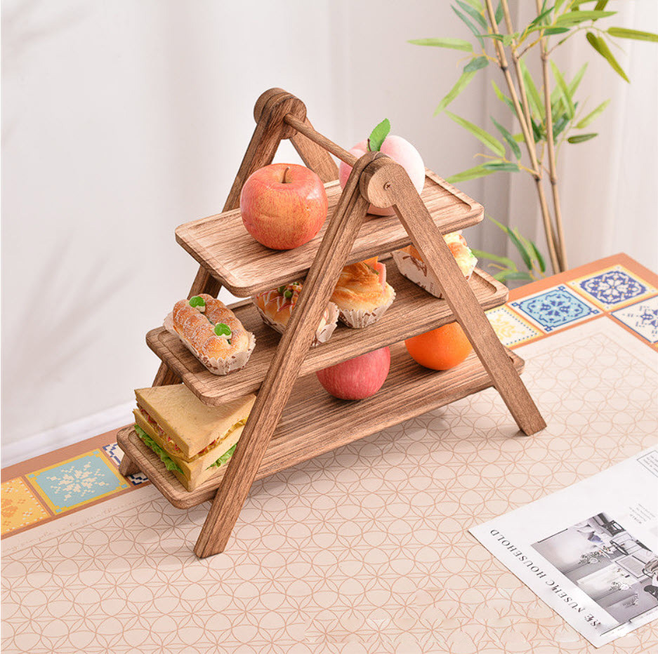 Kệ đựng bánh ngọt đồ tráng miệng buffet 3 tầng CP011