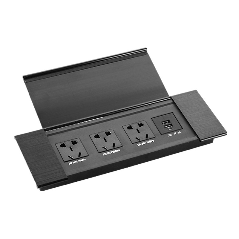 Ổ cắm âm bàn nắp lật chuẩn quốc tế chịu tải 10A BH011