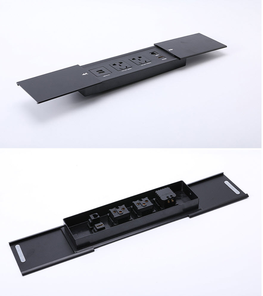 Ổ cắm âm bàn nắp trượt cổng USB Lan Hdmi AB01