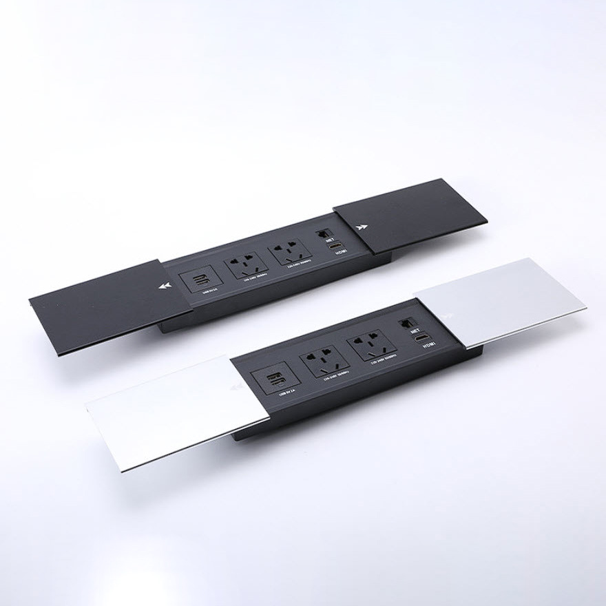 Ổ cắm âm bàn nắp trượt cổng USB Lan Hdmi AB01