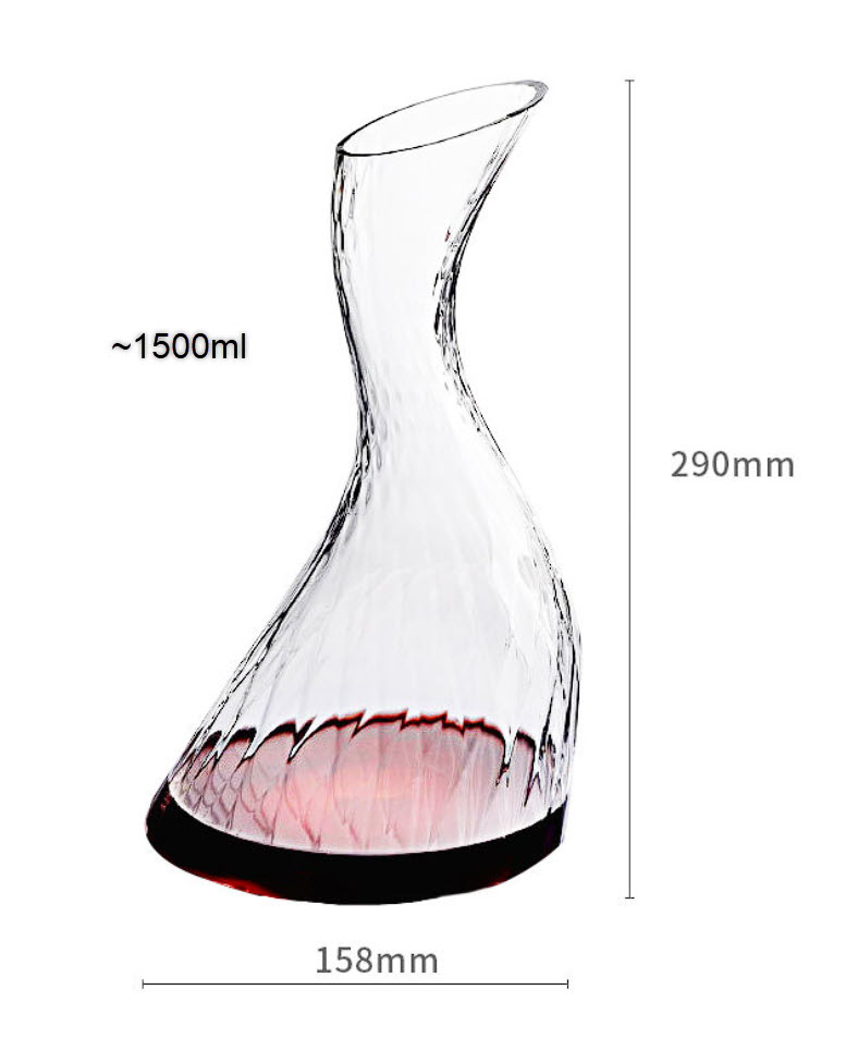 Bình thở rượu vang pha lê bình chiết vang S-shaped 1500ml QDG01